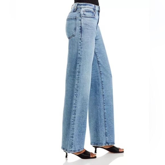 FRAME Le Jane Wide Leg Jeans Lomina Wash High Rise Blue Denim Size 30 Womens - Picture 3 of 13
